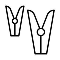 Clothespin icon in thin line style Vector illustration graphic design