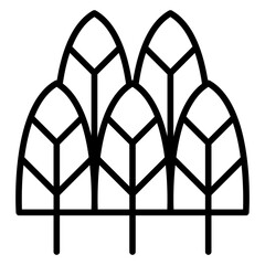 Forest, park, landscape icon in thin line style Vector illustration graphic design