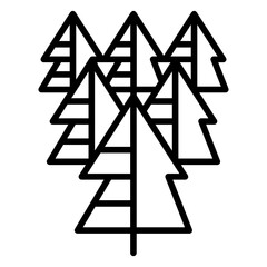 Forest, park, landscape icon in thin line style Vector illustration graphic design