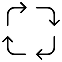 Recycle, Reusable icon in thin line style Vector illustration graphic design