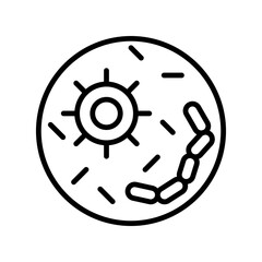 Bacteria icon in thin line style Vector illustration graphic design