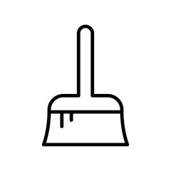 Broom icon in thin line style Vector illustration graphic design