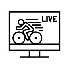 Cycling icon in thin line style Vector illustration graphic design