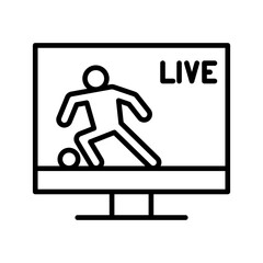 Soccer icon in thin line style Vector illustration graphic design