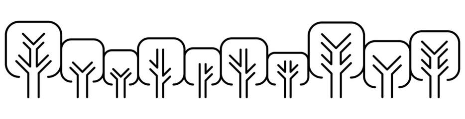 Forest graphic background in thin line style Vector illustration graphic design