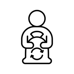 Garbage icon in thin line style Vector illustration graphic design