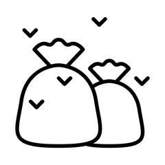 Garbage icon in thin line style Vector illustration graphic design