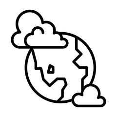 Air pollution icon in thin line style Vector illustration graphic design