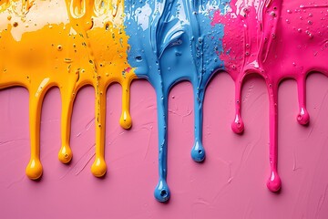 The effect of colored ink splashing and dripping