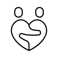 Couple icon in thin line style Vector illustration graphic design