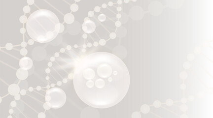 Hyaluronic acid and Niacinamide hair and skin solutions ad, white collagen serum drop with cosmetic advertising background ready to use, illustration vector.