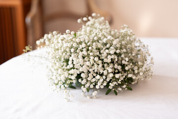Bouquet of gypsophila as decoration for a wedding