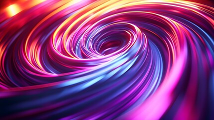 Mesmerizing Neon Spiral Background for Trendy Product Display and Conceptual Advertising