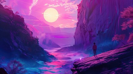  Human rights, American dream, bold and colorful illustrations of fantasy worlds, contemporary digital landscape paintings, 4k