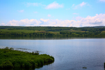 Tranquil Newville Lake surrounded by lush greenery