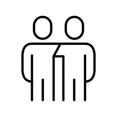 Hug icon in thin line style Vector illustration graphic design