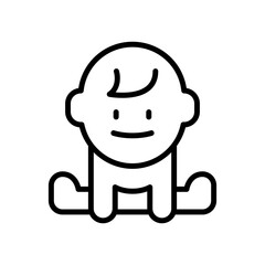 Baby icon in thin line style Vector illustration graphic design