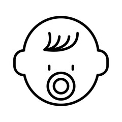 Baby icon in thin line style Vector illustration graphic design