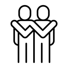 Hug icon in thin line style Vector illustration graphic design