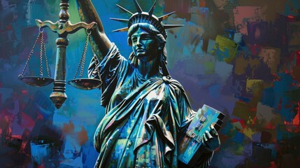  Iconic symbol, Liberty and Justice, innovative lighting, fauvism, High-def
