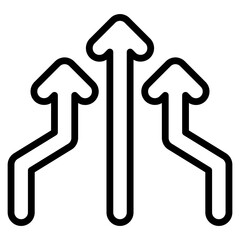 Arrow icon in thin line style Vector illustration graphic design