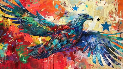  Iconic symbol, US citizenship, whimsical and radiant fantasy artwork, impressionist masterpieces, HD