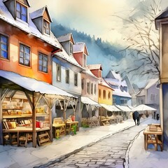 Fototapeta premium Street in a small town