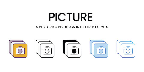 Picture  Icons different style vector stock illustration