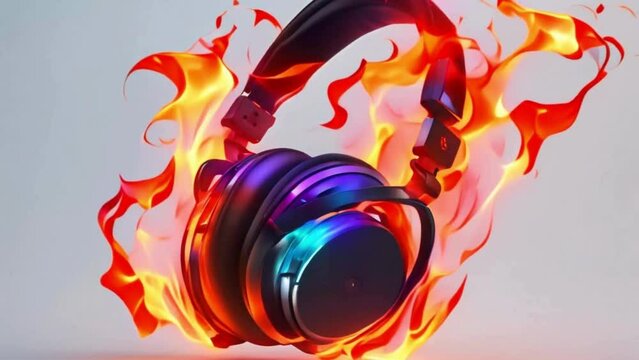 These headphones feature ear cups that are enveloped in vibrant flames, which flicker and add a dynamic touch to their design