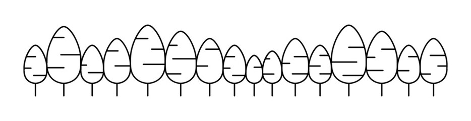 Forest graphic background in thin line style Vector illustration graphic design