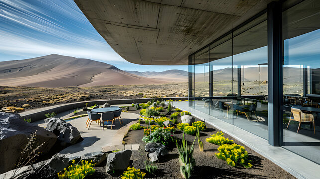 ESO Hotel patio and garden at Paranal Observatory
