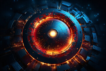 3D technological sense blue glowing science fiction e-commerce display stand simple creative space scene background material