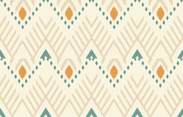 Geometric ethnic oriental ikat seamless pattern  color oriental. Aztec ornament print. Design for background ,curtain, carpet, wallpaper, clothing, wrapping, Batik, vector illustration.