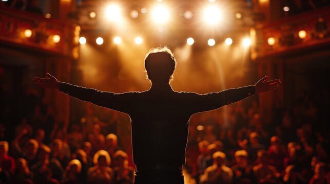 Theatralischer Triumph: Schauspieler nach der Auff&uuml;hrung