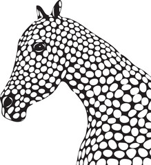 Vector illustration of a horse with a unique spotted pattern, perfect for fantasy themed designs