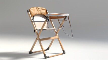 A 3D render of a baby travel high chair