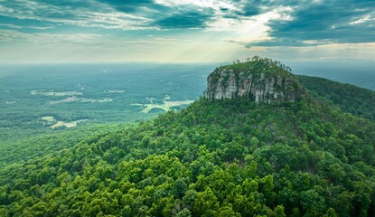 Scenic view of Pilot Mountain in North Carolina. © Wirestock