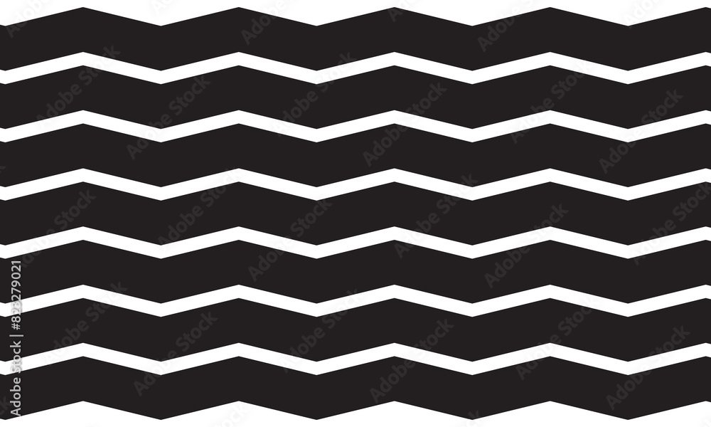 Poster black zig zag pattern background. isolated on white background. skew position. eps 10