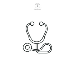 Obraz premium Stethoscope Icon. Medical or Healthcare theme symbol vector illustration isolated on white background