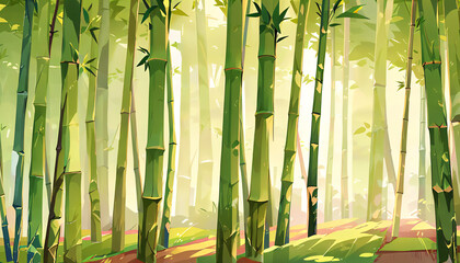 Bamboo Forest Vector Art Background