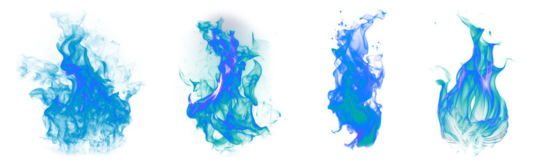 Super hot fire effect png element set on transparent background