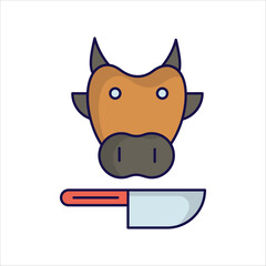 cow icon with white background vector stock illustration
