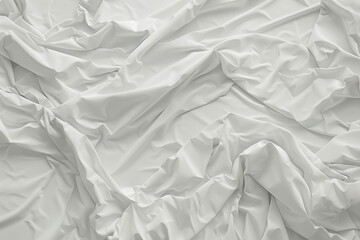 Obraz premium White bedding sheets and pillow background, Messy bed concept created with technology 