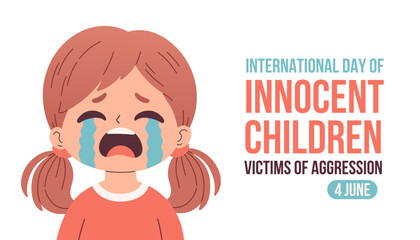 International Day of Innocent Children Victims of Aggression. Template for background, banner, card, poster