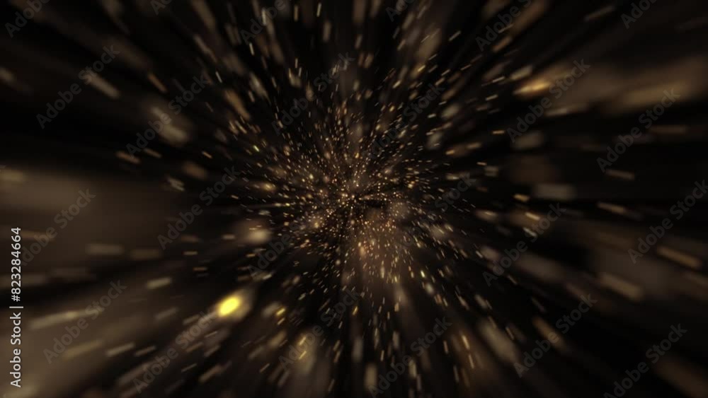 Wall mural cosmic interstellar hyperspace motion background animation. flying at warp speed through a tunnel of