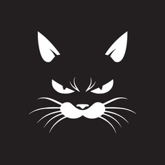 Obraz premium Cat Angry Vector Logo Simple
