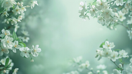 Beautiful light green spring floral background. 