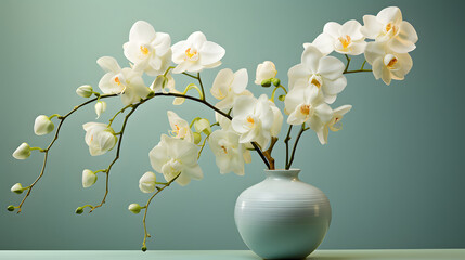 Digital soft and clear orchid plant abstract poster PPT background