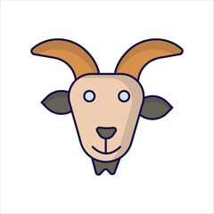 goat icon with white background vector stock illustration