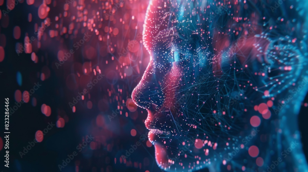 Poster conceptual technology illustration of artificial intelligence. abstract futuristic background